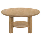 Home & Sleep Outlet - Ottowa 36-inch Round Wood Cocktail Coffee Table Light Oak