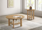 Home & Sleep Outlet - Ottowa 36-inch Round Wood Cocktail Coffee Table Light Oak