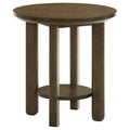 Home & Sleep Outlet - Ottowa 22-Inch Round Wood Side End Table with Shelf Brown