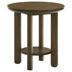 Home & Sleep Outlet - Ottowa 22-Inch Round Wood Side End Table with Shelf Brown