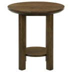 Home & Sleep Outlet - Ottowa 22-Inch Round Wood Side End Table with Shelf Brown