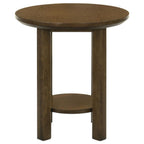 Home & Sleep Outlet - Ottowa 22-Inch Round Wood Side End Table with Shelf Brown