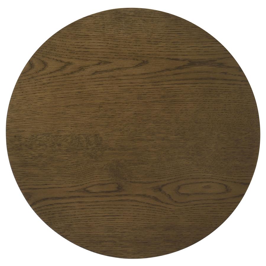 Home & Sleep Outlet - Ottowa 22-Inch Round Wood Side End Table with Shelf Brown