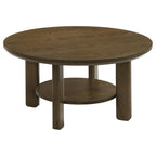 Home & Sleep Outlet - Ottowa 2-piece Round Wood Coffee Table Set Brown