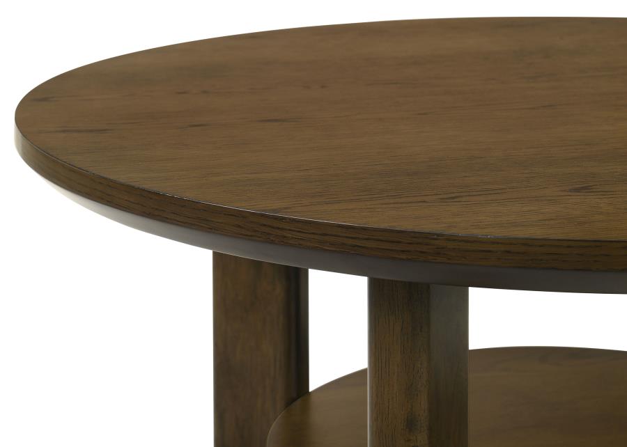 Home & Sleep Outlet - Ottowa 2-piece Round Wood Coffee Table Set Brown