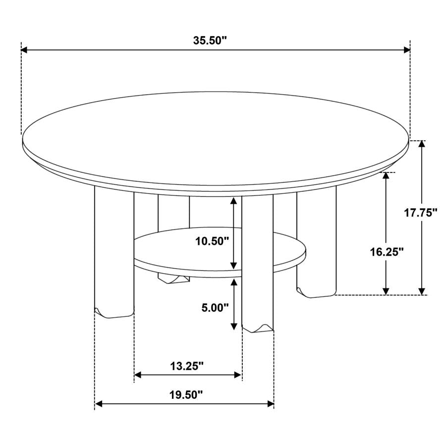 Home & Sleep Outlet - Ottowa 2-piece Round Wood Coffee Table Set Brown