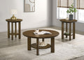 Home & Sleep Outlet - Ottowa 3-piece Round Wood Coffee Table Set Brown