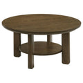Home & Sleep Outlet - Ottowa 35-inch Round Wood Cocktail Coffee Table Brown