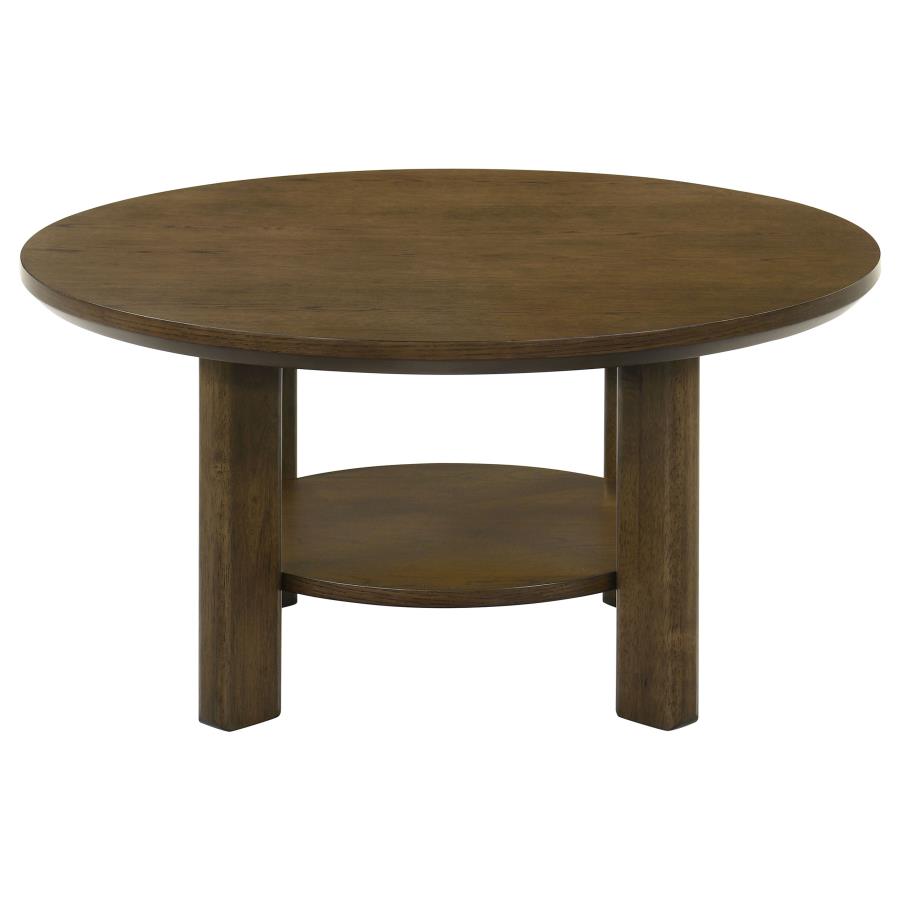 Home & Sleep Outlet - Ottowa 35-inch Round Wood Cocktail Coffee Table Brown
