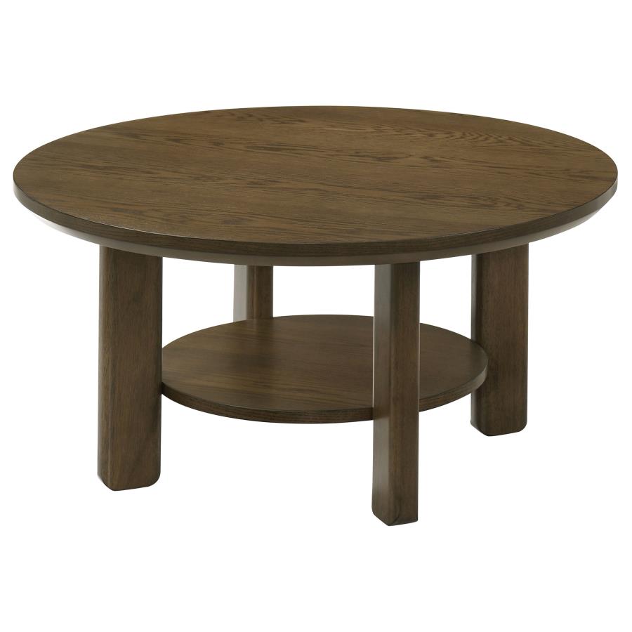 Home & Sleep Outlet - Ottowa 35-inch Round Wood Cocktail Coffee Table Brown