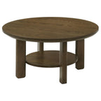 Home & Sleep Outlet - Ottowa 35-inch Round Wood Cocktail Coffee Table Brown