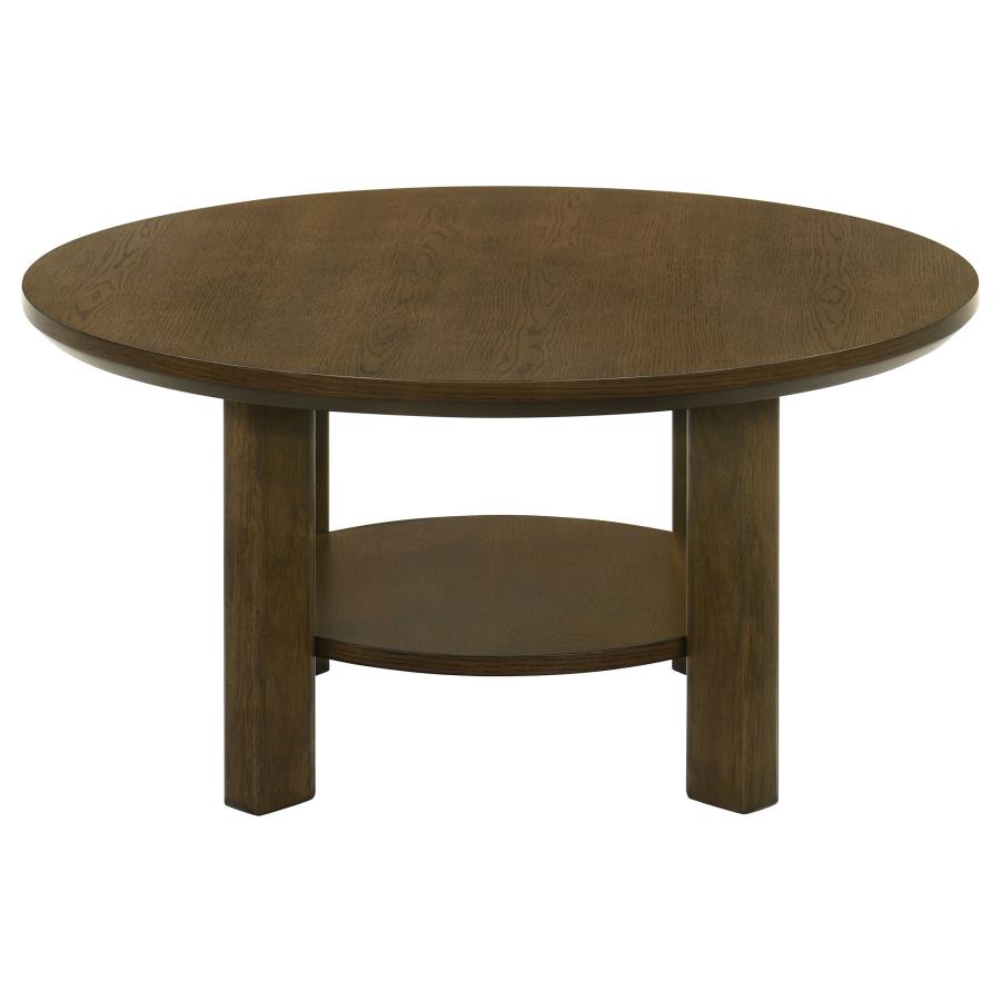 Home & Sleep Outlet - Ottowa 35-inch Round Wood Cocktail Coffee Table Brown