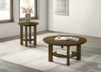 Home & Sleep Outlet - Ottowa 35-inch Round Wood Cocktail Coffee Table Brown
