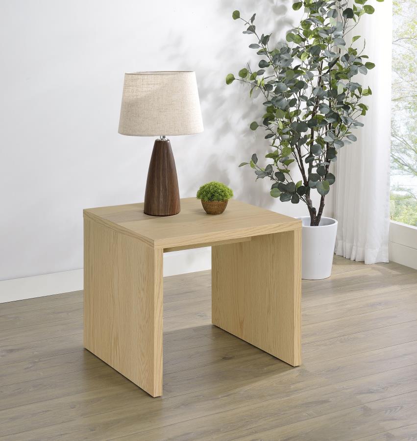 Home & Sleep Outlet - Canoga Engineered Wood Accent Side End Table Light Oak