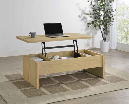 Canoga Engineered Wood Lift Top Coffee Table Light Oak