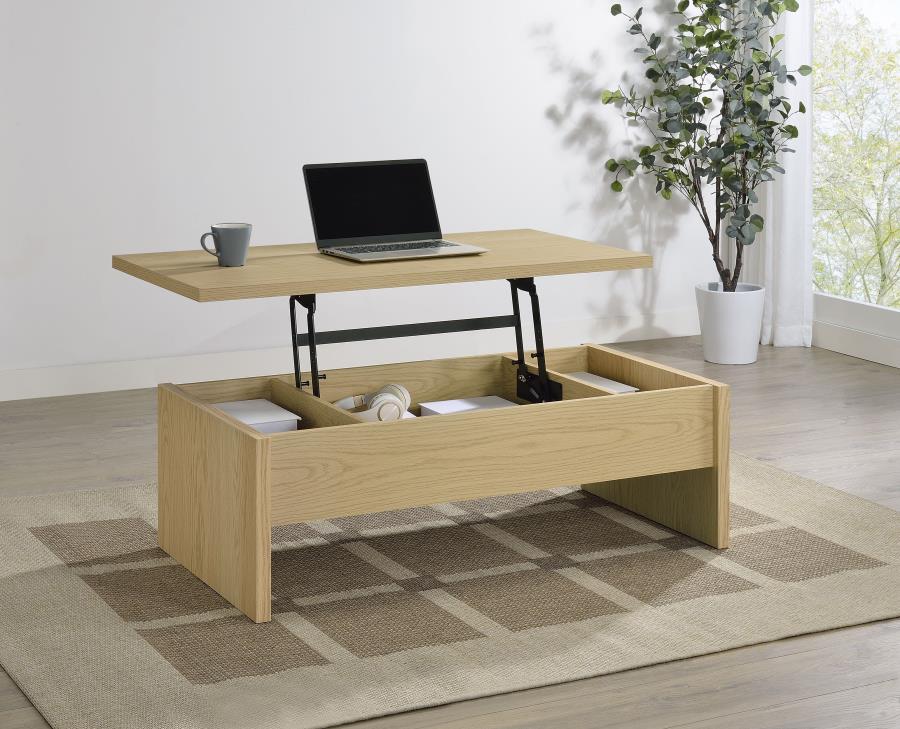 Home & Sleep Outlet - Canoga Engineered Wood Lift Top Coffee Table Light Oak