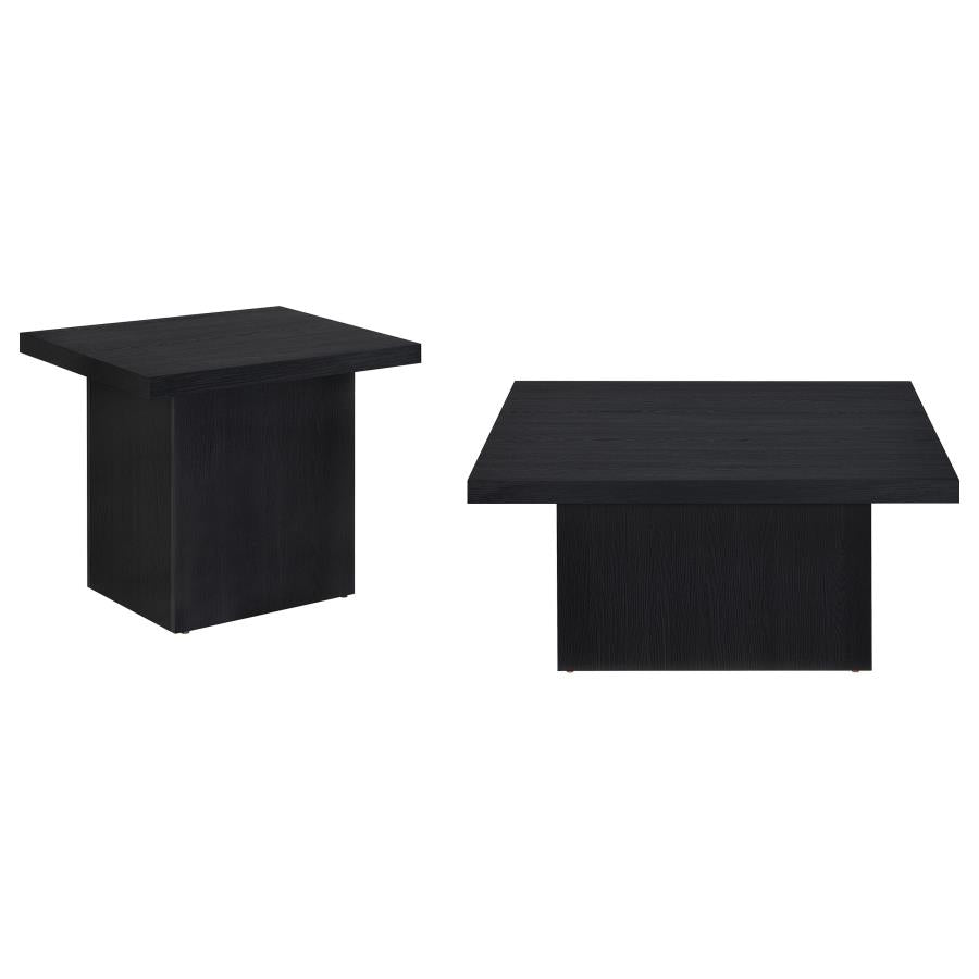 Home & Sleep Outlet - Devar 2-piece Square Cocktail Coffee End Table Set Black