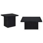 Home & Sleep Outlet - Devar 2-piece Square Cocktail Coffee End Table Set Black