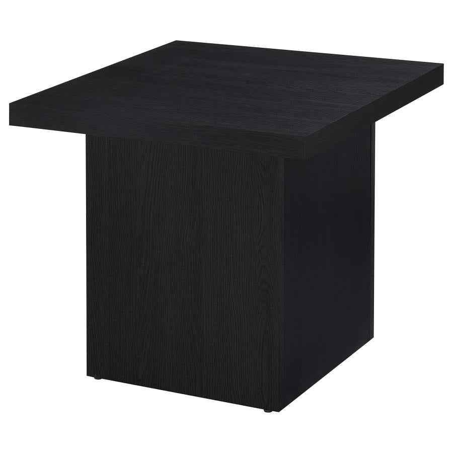 Devar 2-piece Square Cocktail Coffee End Table Set Black