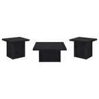 Home & Sleep Outlet - Devar 3-piece Square Cocktail Coffee End Table Set Black
