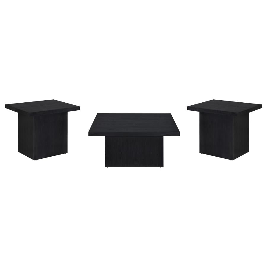 Home & Sleep Outlet - Devar 3-piece Square Cocktail Coffee End Table Set Black