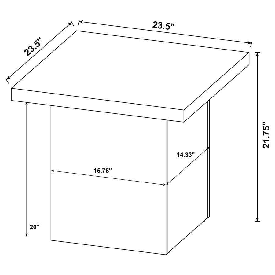 Home & Sleep Outlet - Devar 3-piece Square Cocktail Coffee End Table Set Black