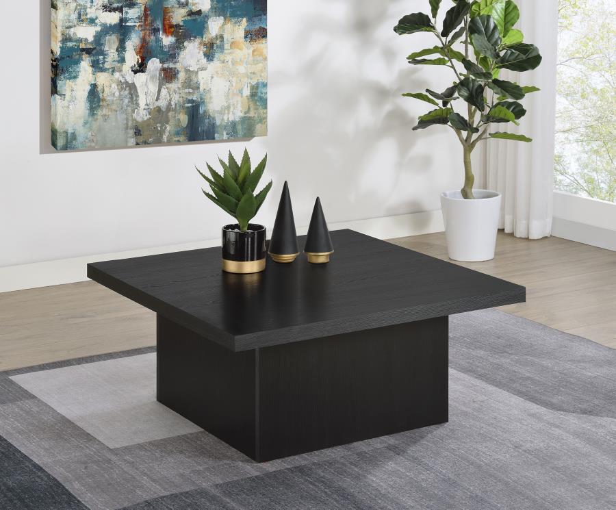 Home & Sleep Outlet - Devar Square Engineered Wood Cocktail Coffee Table Black