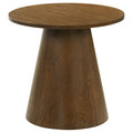 Home & Sleep Outlet - Franklin Round Wood Pedestal Side End Table Dark Brown