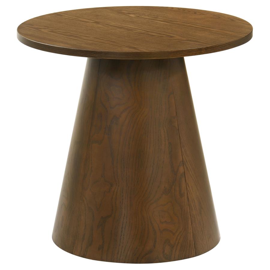 Home & Sleep Outlet - Franklin 2-piece Round Pedestal Coffee Table Set Dark Brown