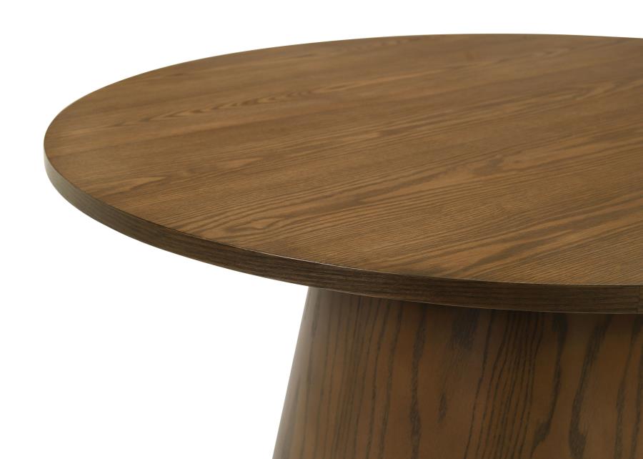 Home & Sleep Outlet - Franklin 3-piece Round Pedestal Coffee Table Set Dark Brown