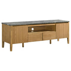 Home & Sleep Outlet - Bradley 63-inch 2-Door SmartTop TV Stand Grey and Natural