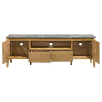 Bradley 63-inch 2-Door SmartTop TV Stand Grey and Natural