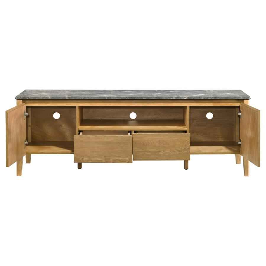 Bradley 63-inch 2-Door SmartTop TV Stand Grey and Natural