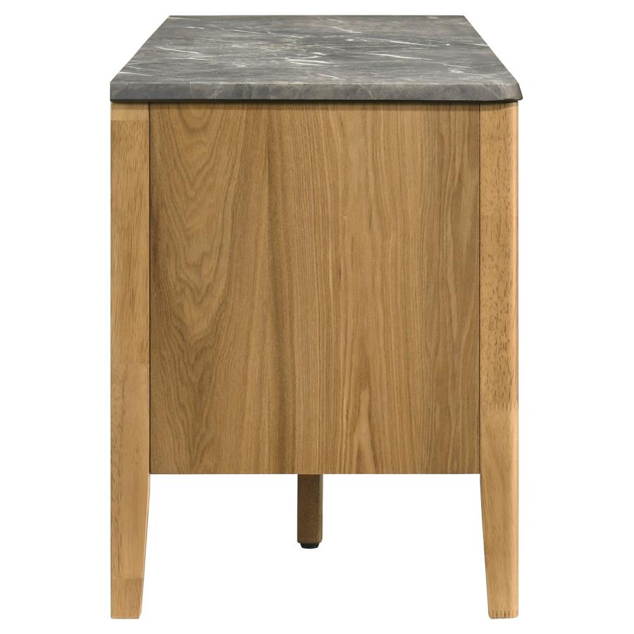 Home & Sleep Outlet - Bradley 63-inch 2-Door SmartTop TV Stand Grey and Natural