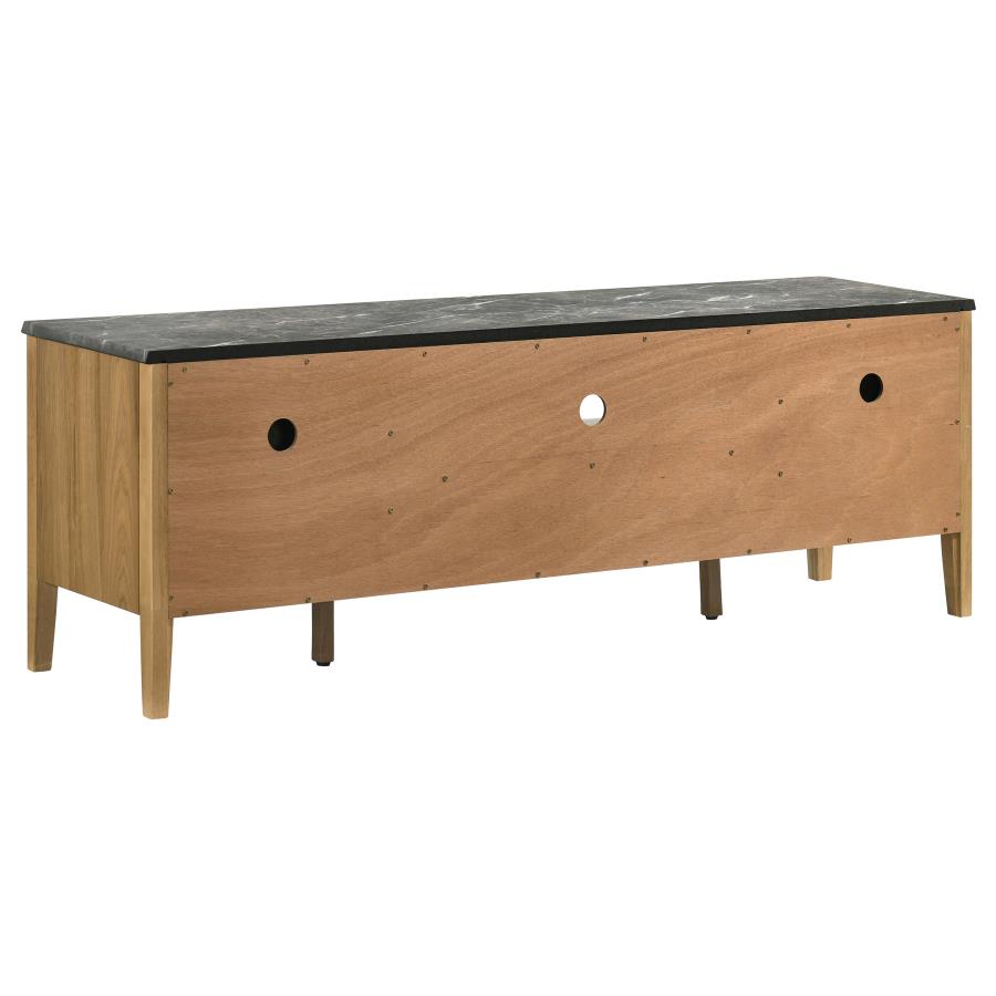 Home & Sleep Outlet - Bradley 63-inch 2-Door SmartTop TV Stand Grey and Natural