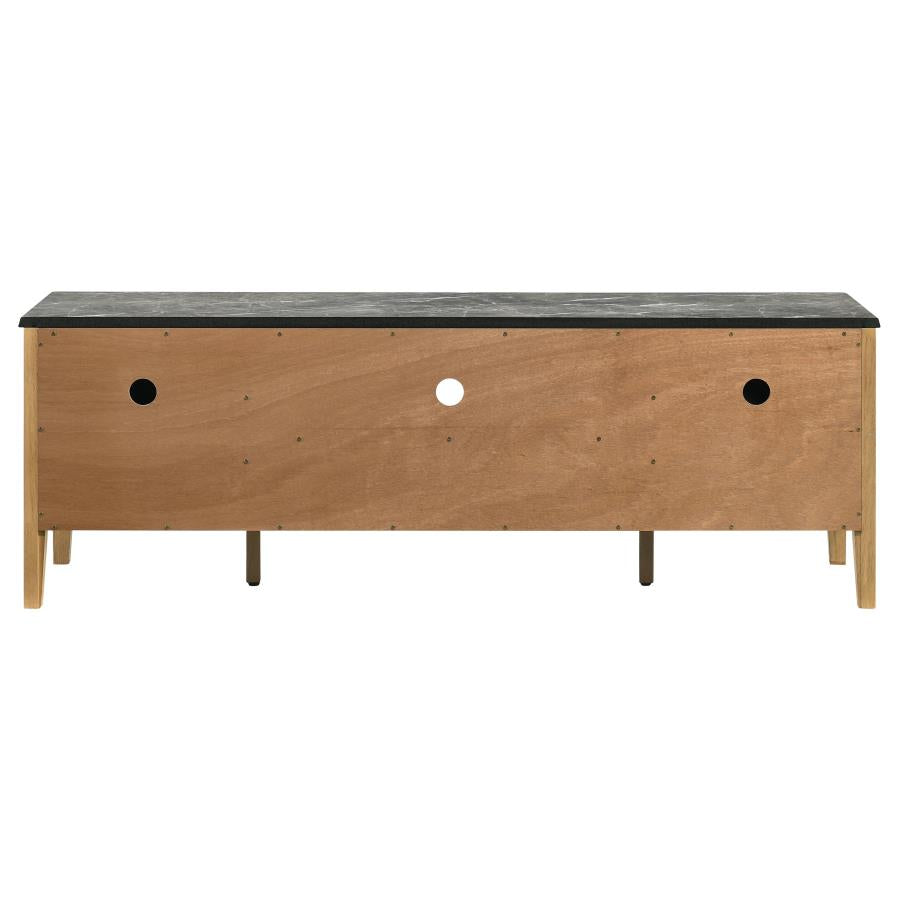 Home & Sleep Outlet - Bradley 63-inch 2-Door SmartTop TV Stand Grey and Natural