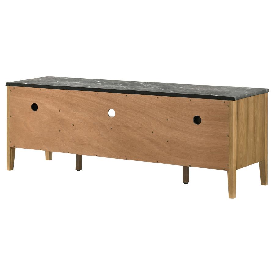 Home & Sleep Outlet - Bradley 63-inch 2-Door SmartTop TV Stand Grey and Natural