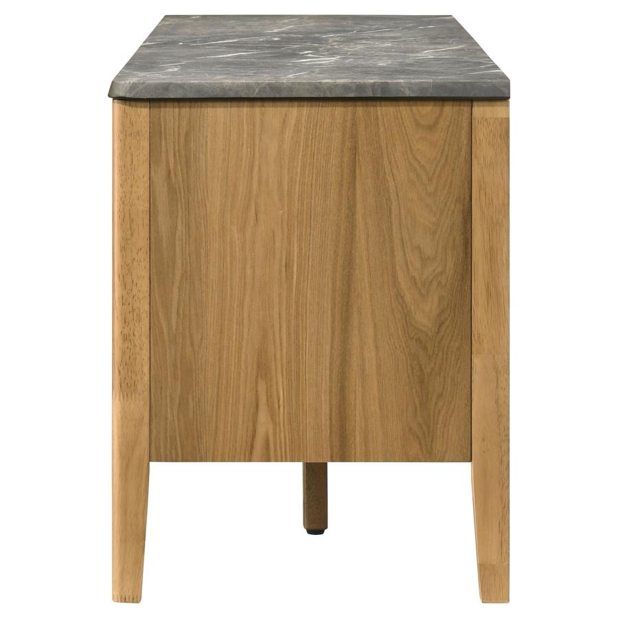 Home & Sleep Outlet - Bradley 63-inch 2-Door SmartTop TV Stand Grey and Natural