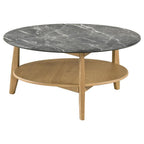 Home & Sleep Outlet - Bradley 2-Piece Round SmartTop Coffee Table Set Grey and Natural