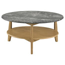 Bradley 2-Piece Round SmartTop Coffee Table Set Grey and Natural