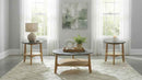 Bradley 3-Piece Round SmartTop Coffee Table Set Grey and Natural