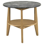 Home & Sleep Outlet - Bradley 3-Piece Round SmartTop Coffee Table Set Grey and Natural
