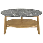 Home & Sleep Outlet - Bradley Round SmartTop Cocktail Coffee Table Grey and Natural