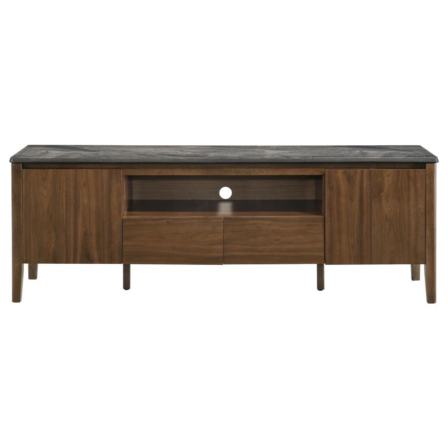 Home & Sleep Outlet - Bradley 63-inch 2-Door SmartTop TV Stand Smokey Grey and Brown