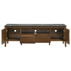 Home & Sleep Outlet - Bradley 63-inch 2-Door SmartTop TV Stand Smokey Grey and Brown