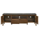 Bradley 63-inch 2-Door SmartTop TV Stand Smokey Grey and Brown
