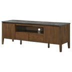 Home & Sleep Outlet - Bradley 63-inch 2-Door SmartTop TV Stand Smokey Grey and Brown