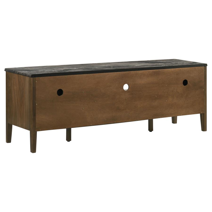 Home & Sleep Outlet - Bradley 63-inch 2-Door SmartTop TV Stand Smokey Grey and Brown