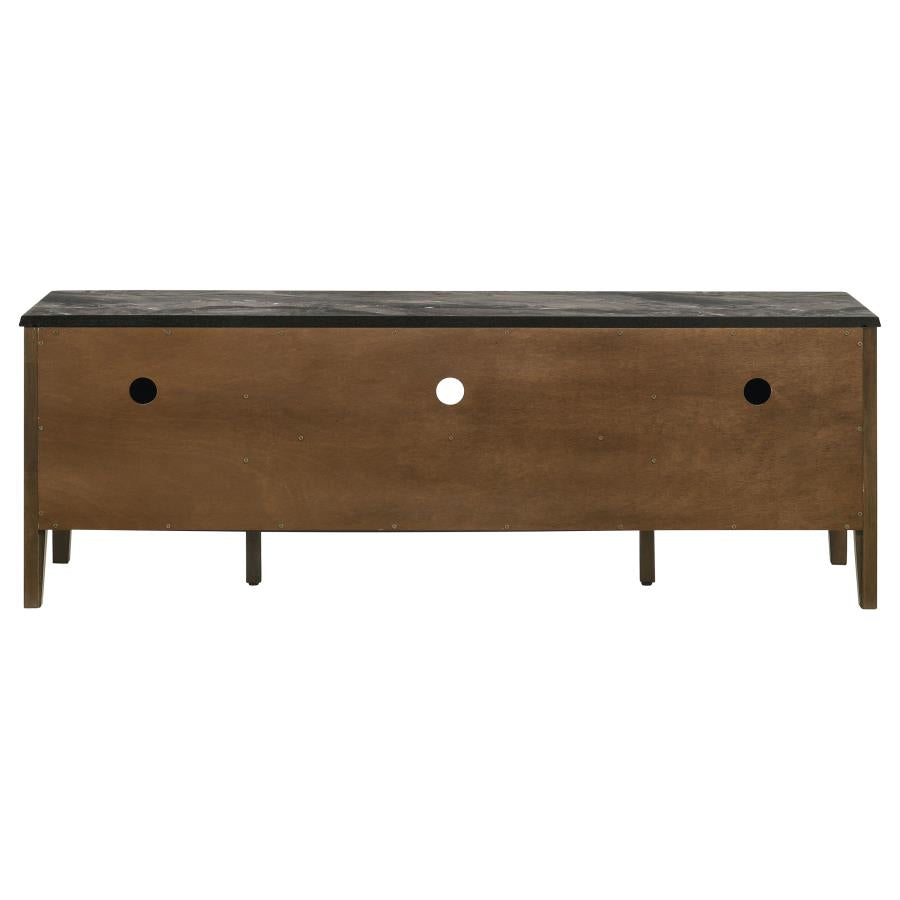 Home & Sleep Outlet - Bradley 63-inch 2-Door SmartTop TV Stand Smokey Grey and Brown