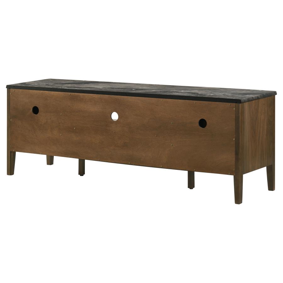 Home & Sleep Outlet - Bradley 63-inch 2-Door SmartTop TV Stand Smokey Grey and Brown